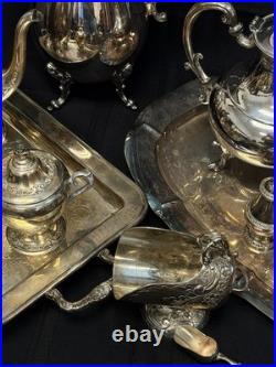 Silver Plate Assorted Lot Teapots Pitchers Creamers Cup Trays Shakers 15lb