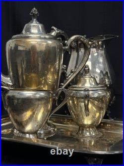 Silver Plate Assorted Lot Teapots Pitchers Creamers Cup Trays Shakers 15lb