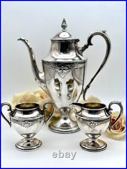 Silver Plate Coffee Set by Wm Rogers & Son GUILD 3pcs