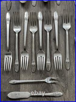 Silver Plate FIRST LOVE International 1847 Rogers 37 Pieces Lot Forks Spoons