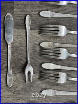 Silver Plate FIRST LOVE International 1847 Rogers 37 Pieces Lot Forks Spoons