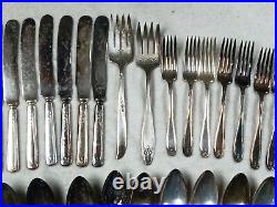 Silver Plate Flatware Lot of 100 + Forks Spoons Knives Stratford Silver Rogers