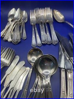 Silver Plate LA TOURAINE 1920 WM Rogers, Monogrammed With a C 76 Pieces Flatware