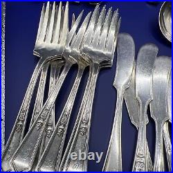 Silver Plate LA TOURAINE 1920 WM Rogers, Monogrammed With a C 76 Pieces Flatware