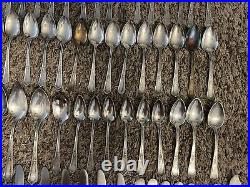 Silver Plate LA TOURAINE 1920 WM Rogers With Monograms 112 PIECES Flatware Pics