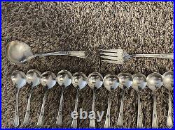 Silver Plate LA TOURAINE 1920 WM Rogers With Monograms 112 PIECES Flatware Pics