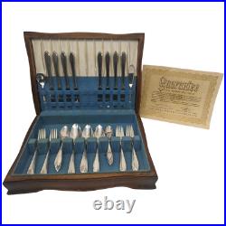 Silver Plate Lufberry Wm Rogers Mfg Co AA IS Flat Ware Chest Svc for 8 54 piece Silver Plate Lufberry Wm Rogers Mfg Co AA IS Flat Ware Chest Svc for 8 54 piece