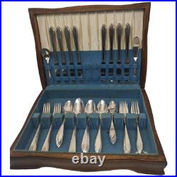 Silver Plate Lufberry Wm Rogers Mfg Co AA IS Flat Ware Chest Svc for 8 54 piece Silver Plate Lufberry Wm Rogers Mfg Co AA IS Flat Ware Chest Svc for 8 54 piece