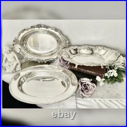 Silver Plated Oval Serving Bowls Set 3 Vintage Vegetable Dishes