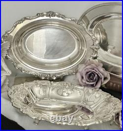 Silver Plated Oval Serving Bowls Set 3 Vintage Vegetable Dishes