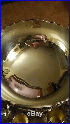 Silver Plated Punch Bowl Set by F. B. Rogers, with 34 cups 24 never used
