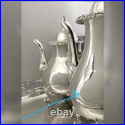 Silver Plated Tea Set Rochelle Rogers Brothers with Oneida Tray 5 piece Tea Set