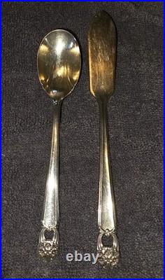 Silver plate 1847 Rogers Bros Eternally Yours 50 Pc Set Butter Knife Sugar Spoon