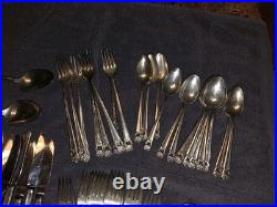 Silver plate 1847 Rogers Bros Eternally Yours 50 Pc Set Butter Knife Sugar Spoon