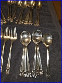 Silver plate 1847 Rogers Bros Eternally Yours 50 Pc Set Butter Knife Sugar Spoon