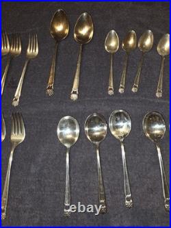 Silver plate 1847 Rogers Bros Eternally Yours 50 Pc Set Butter Knife Sugar Spoon