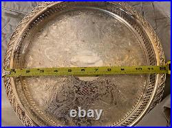 Silver plated serving tray William Rogers & Son Spring Flower design 12 1/4