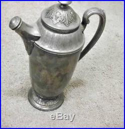 Silverplate Art Deco Cocktail Shaker Mixer Pitcher 1847 Rogers Marquise
