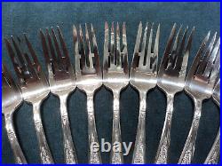 Silverplate Flatware Lot of 12 Ambassador Webbed Dessert Forks 1847 Rogers