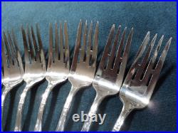 Silverplate Flatware Lot of 12 Ambassador Webbed Dessert Forks 1847 Rogers