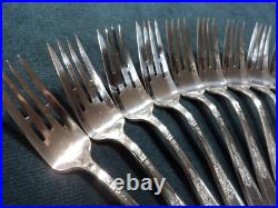 Silverplate Flatware Lot of 12 Ambassador Webbed Dessert Forks 1847 Rogers