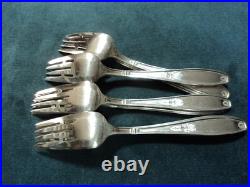 Silverplate Flatware Lot of 12 Ambassador Webbed Dessert Forks 1847 Rogers