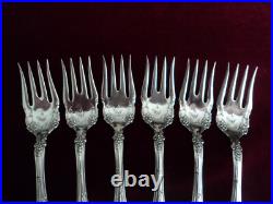 Silverplate Flatware Lot of 6 Design Bowl Salad Forks 1847 Rogers Vintage 1904