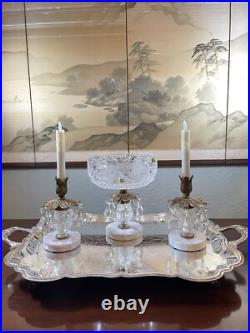 Silverplate Tray Victorian Style American Rogers HANDLED & Footed Chased VINTAGE