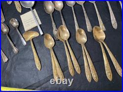Silverplate flatware and more lot of 91 mixed spoon fork knife Rogers Tudor +