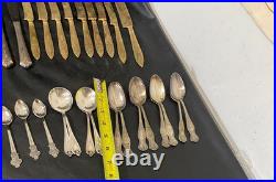 Silverplate flatware and more lot of 91 mixed spoon fork knife Rogers Tudor +