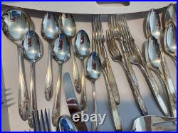 Silverplate flatware fork spoon knife 142 pieces mixed brands Rogers Oneida +