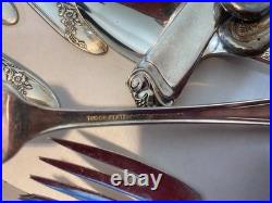 Silverplate flatware fork spoon knife 142 pieces mixed brands Rogers Oneida +