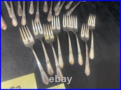 Silverplate flatware set Wm Rogers Jubilee 52 floral vintage fork knife spoon +