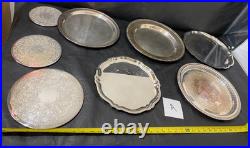 Silverplate tray trivet silver plate lot of 8 gorham wilcox rogers pre-owned