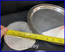 Silverplate tray trivet silver plate lot of 8 gorham wilcox rogers pre-owned