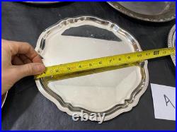 Silverplate tray trivet silver plate lot of 8 gorham wilcox rogers pre-owned
