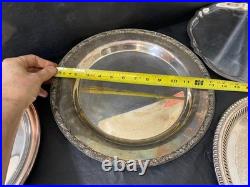 Silverplate tray trivet silver plate lot of 8 gorham wilcox rogers pre-owned