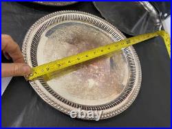 Silverplate tray trivet silver plate lot of 8 gorham wilcox rogers pre-owned