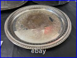 Silverplate tray trivet silver plate lot of 8 gorham wilcox rogers pre-owned