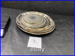 Silverplate tray trivet silver plate lot of 8 gorham wilcox rogers pre-owned