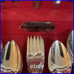 Simeon george rogers co oneida ltd Silverware Set 86 Piece With Box