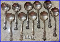 Spoons 1847 Rogers Bros XS triple Grape 1904 Antique Silver Plate Set of 10 VTG