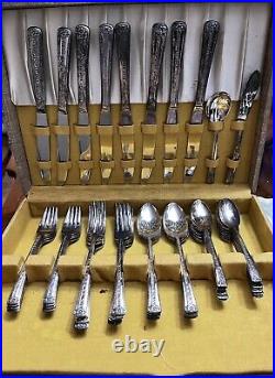 Spring Bouquet Wm. Rogers IS Silverplate Flatware svc for 8