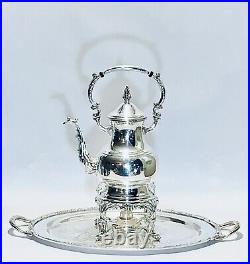 Stunning Antique 1883 FB Rogers Silver Plated On Stand WithBurner & Service Tray