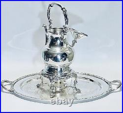 Stunning Antique 1883 FB Rogers Silver Plated On Stand WithBurner & Service Tray