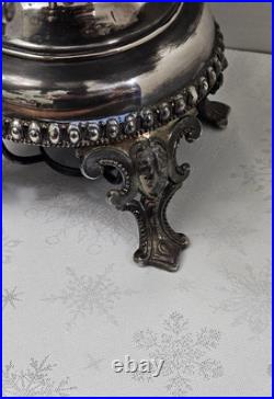 Stunning Antique Embossed Silver Plate Coffee Urn By Rogers Bros. Missing Lid