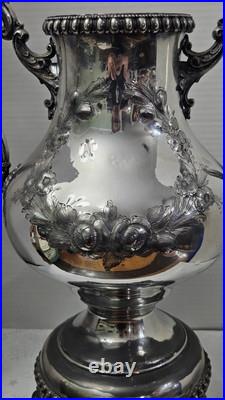 Stunning Antique Embossed Silver Plate Coffee Urn By Rogers Bros. Missing Lid