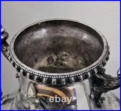 Stunning Antique Embossed Silver Plate Coffee Urn By Rogers Bros. Missing Lid