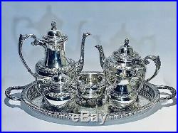 Stunning Antique Set Of Six 1847 Heritage Tea Set By FB Rogers Silver Plated