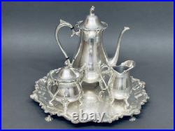 Stunning Antique Set of Three Roger Bros Silver Plate on Footed Friedman Tray Stunning Antique Set of Three Roger Bros Silver Plate on Footed Friedman Tray